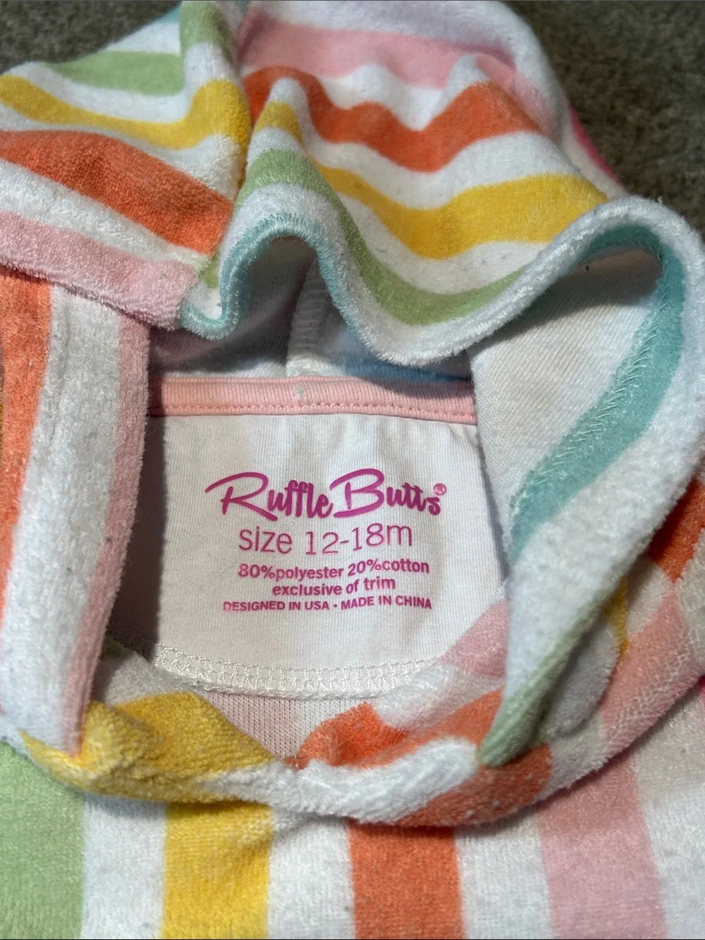 Rainbow Striped Hooded Kids Coverup - Pink, Purple & Multicolor